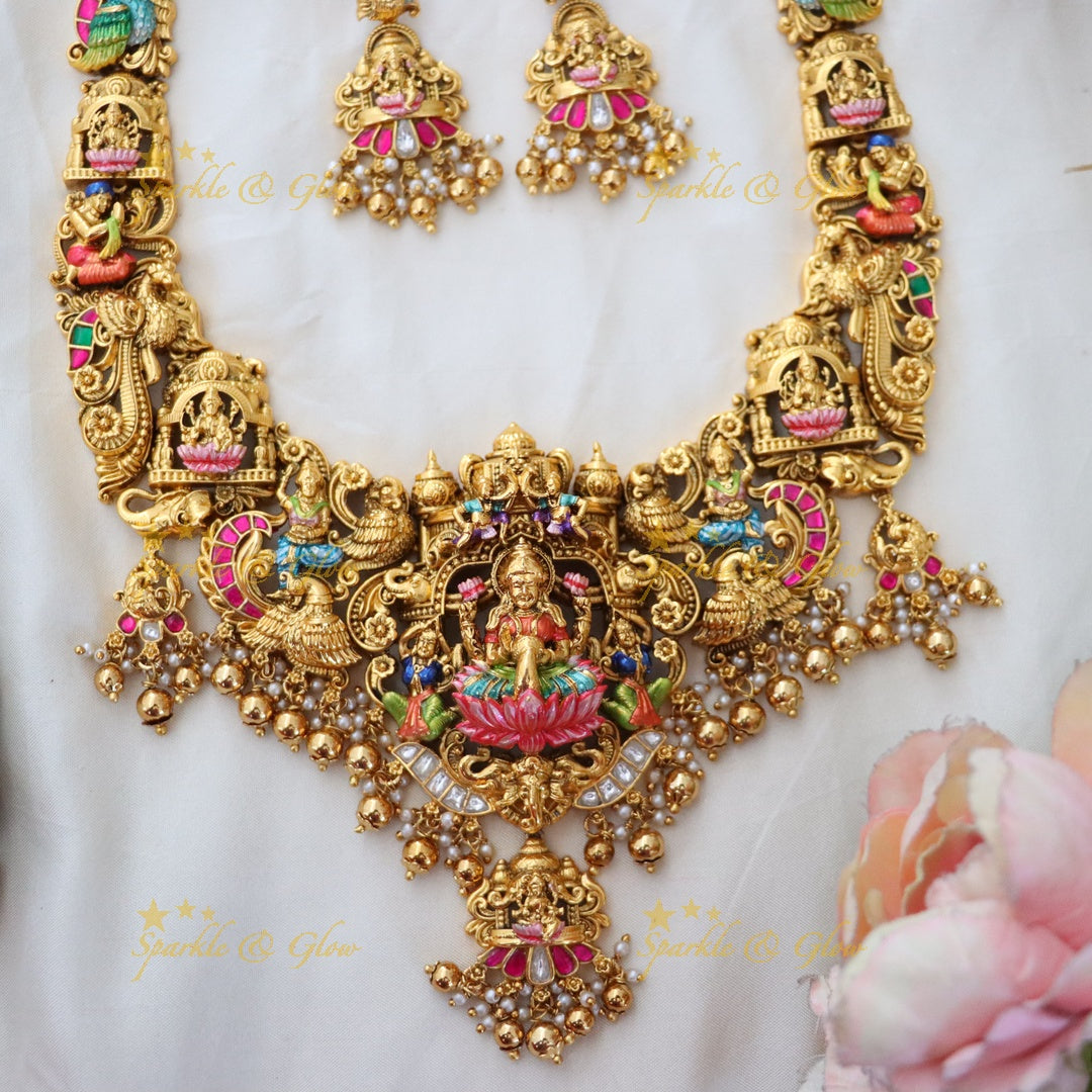 Exquisite Lakshmi Pearl Necklace for Weddings