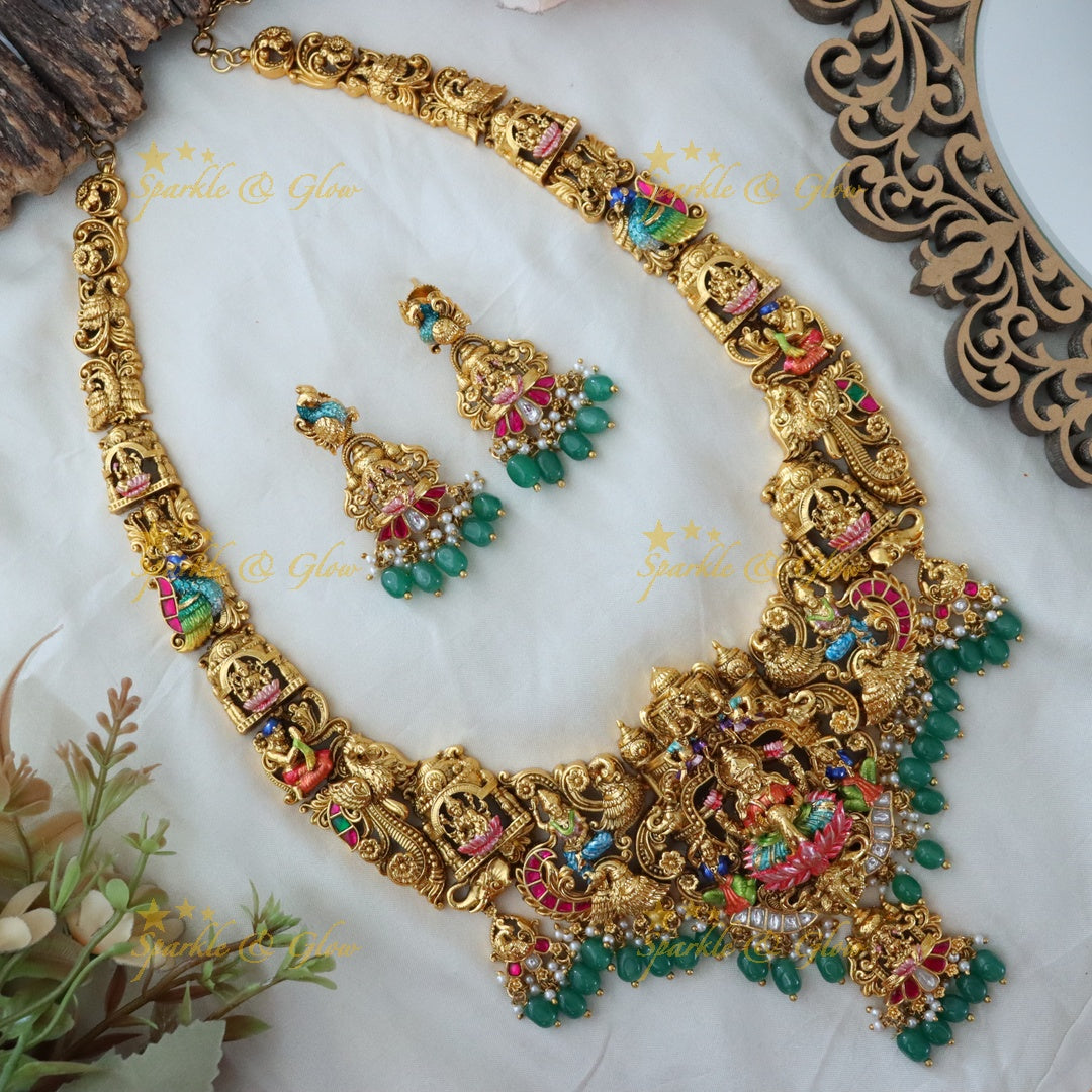 Exquisite Lakshmi Pearl Necklace for Weddings