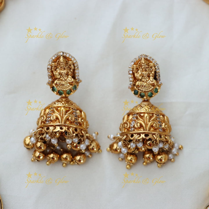 Temple Jewellery Peacock & Lakshmi Necklace Set
