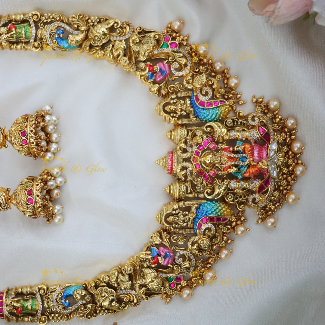 Exquisite Lakshmi Peacock Necklace - Premium Imitation Jewelry