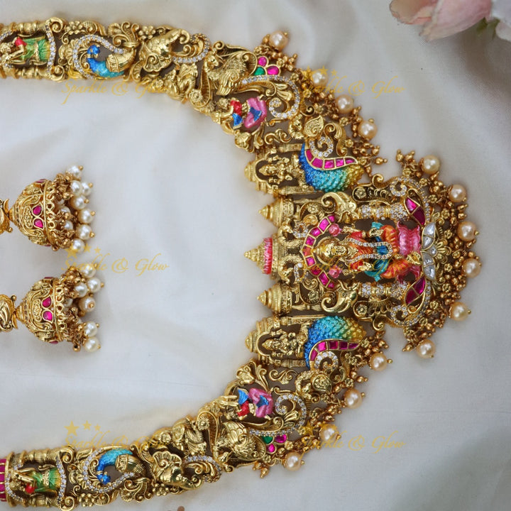 Exquisite Lakshmi Peacock Necklace - Premium Imitation Jewelry