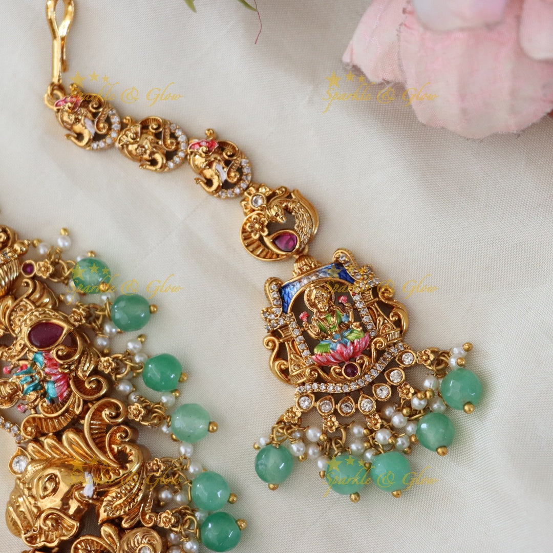 Lavish Lakshmi Temple Bridal Jewellery Set
