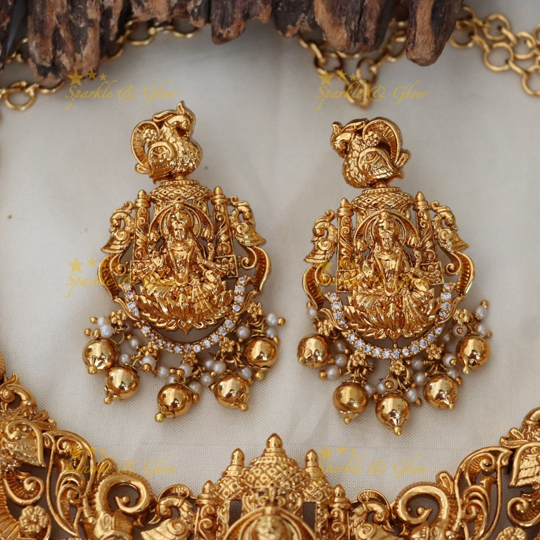 Exquisite Indian Bridal Lakshmi Necklace Set - Buy Now