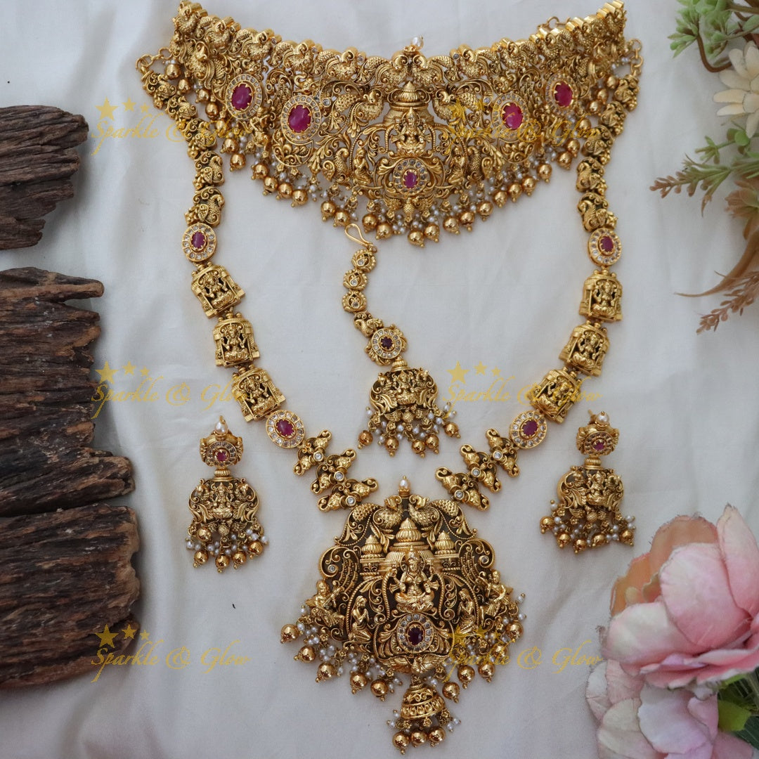 Exquisite Bridal Temple Necklace Set - Perfect for Weddings