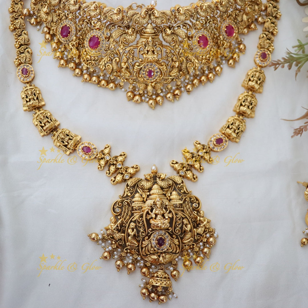 Exquisite Bridal Temple Necklace Set - Perfect for Weddings