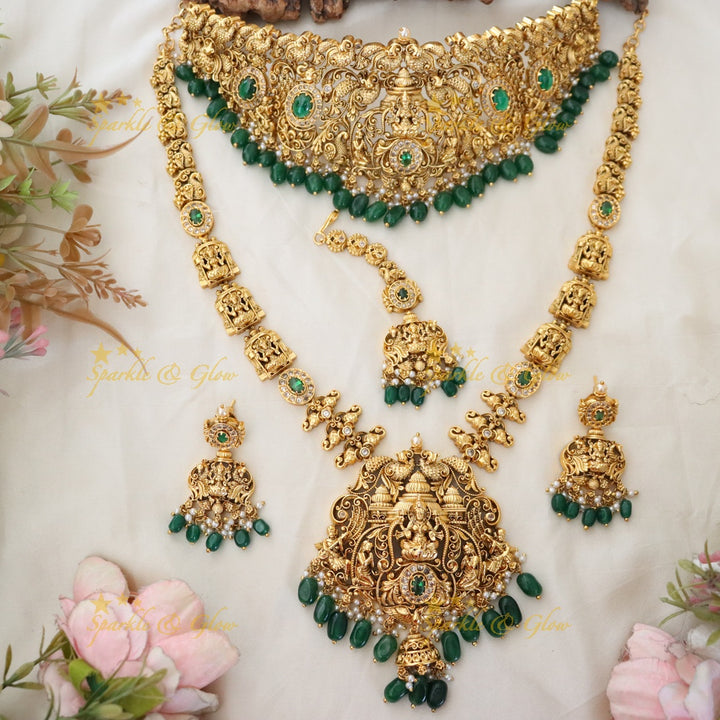 Exquisite Bridal Temple Necklace Set - Perfect for Weddings