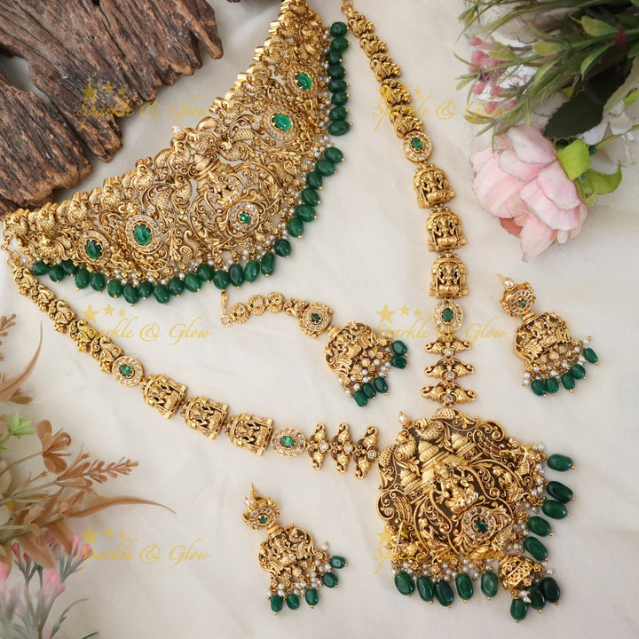 Exquisite Bridal Temple Necklace Set - Perfect for Weddings