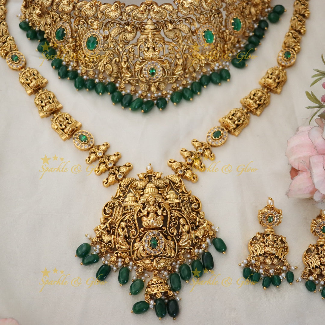 Exquisite Bridal Temple Necklace Set - Perfect for Weddings