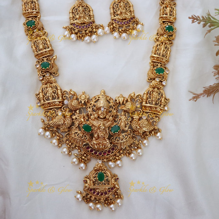 Majestic Temple Necklace with Lord Venkateshwara