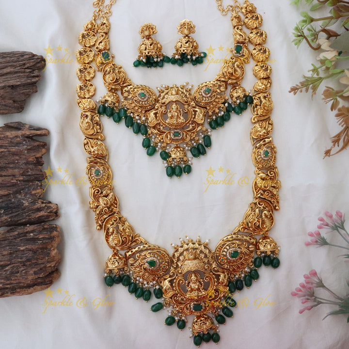 Majestic Peacock Lakshmi Temple Necklace Set Online