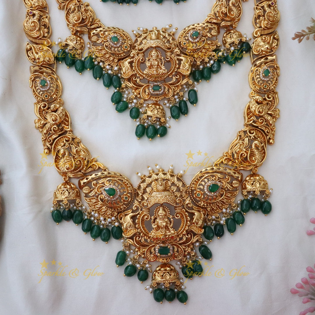 Majestic Peacock Lakshmi Temple Necklace Set Online