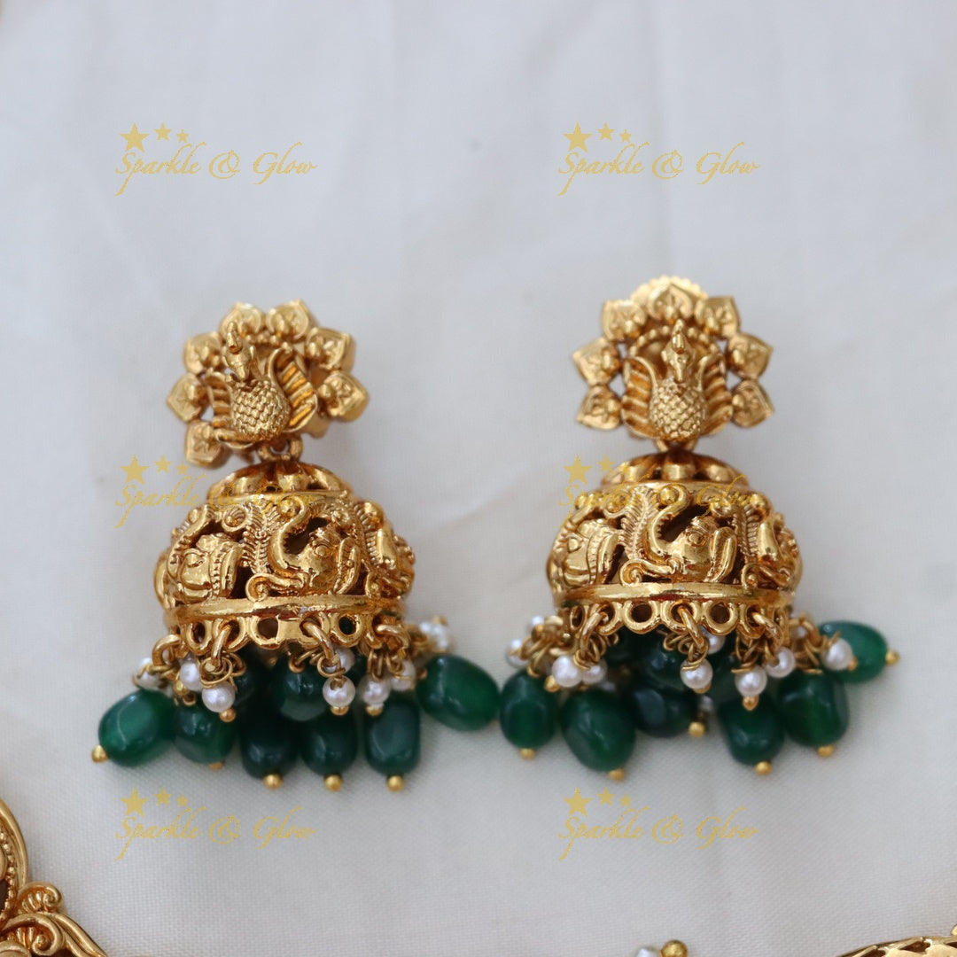 Majestic Peacock Lakshmi Temple Necklace Set Online