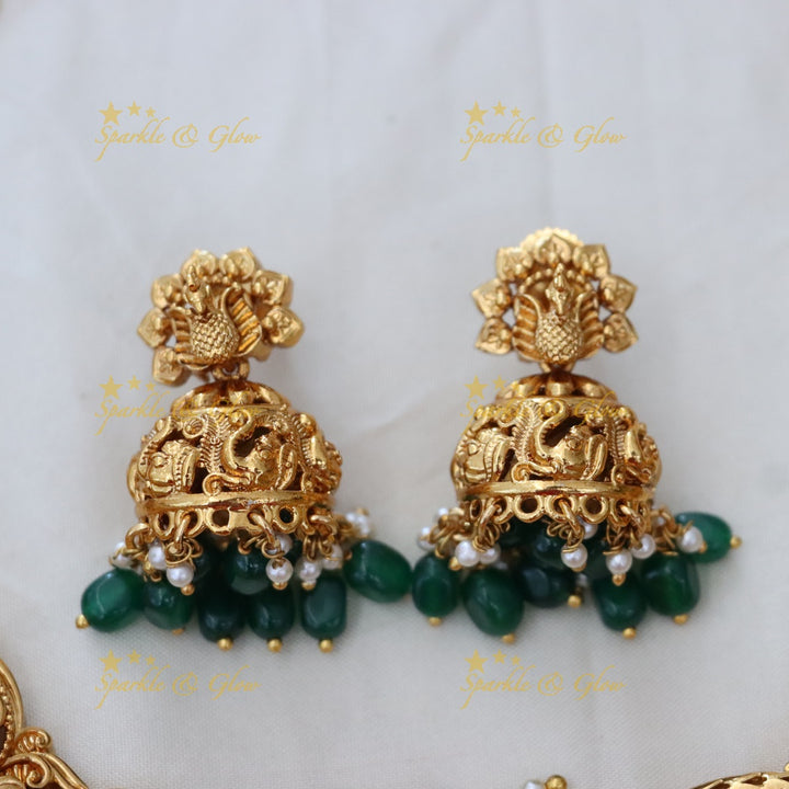 Majestic Peacock Lakshmi Temple Necklace Set Online