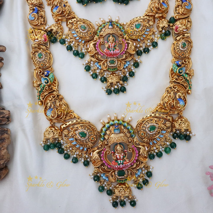 Majestic Peacock Lakshmi Temple Necklace Set Online