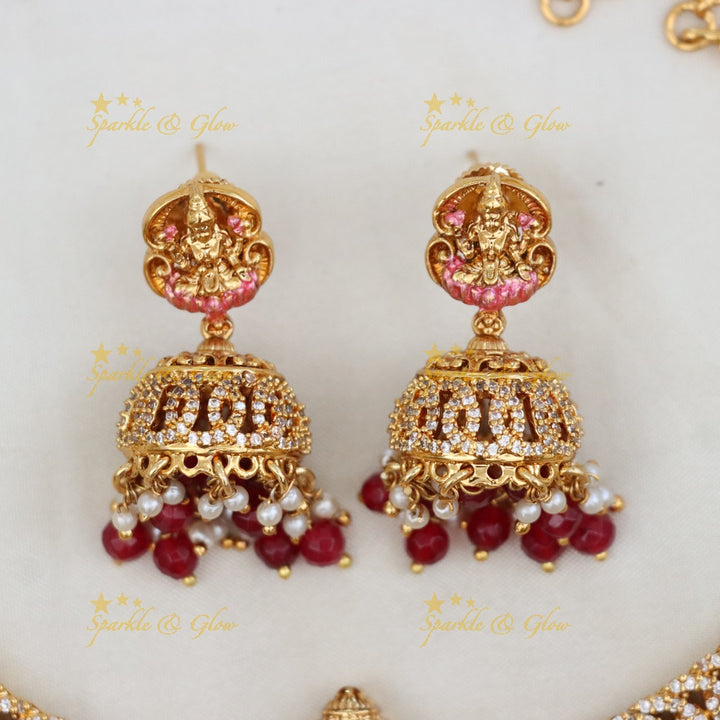 Exquisite Temple Necklace & Earrings - Wedding Essential