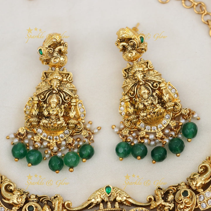 Temple Necklace Set - Gold Plated Elegance for Festivals