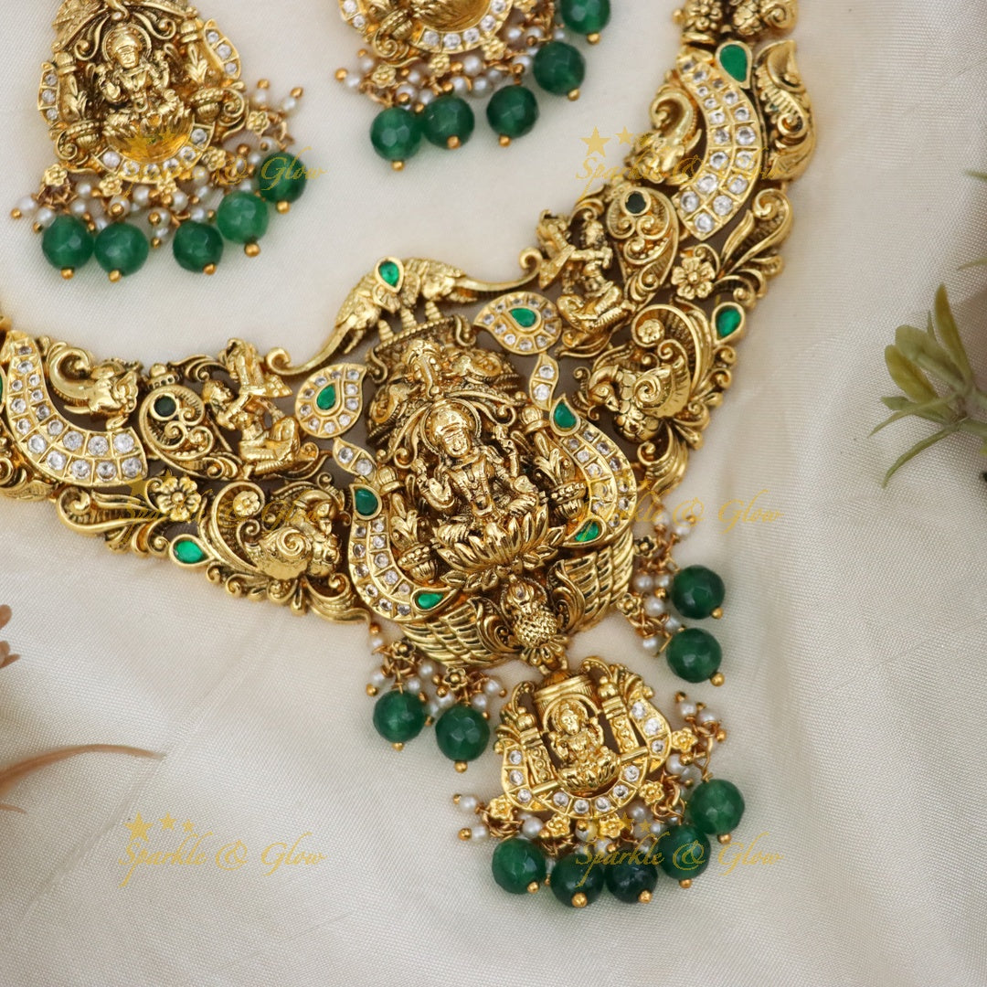 Temple Necklace Set - Gold Plated Elegance for Festivals