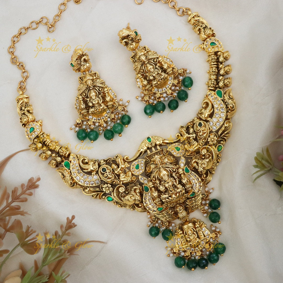 Temple Necklace Set - Gold Plated Elegance for Festivals