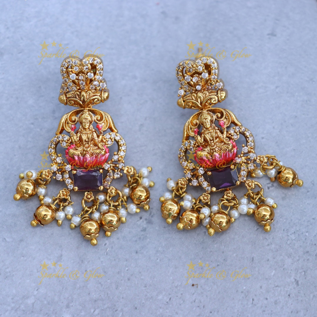 Meenakari Temple Pendant - Elegant Wedding Jewelry