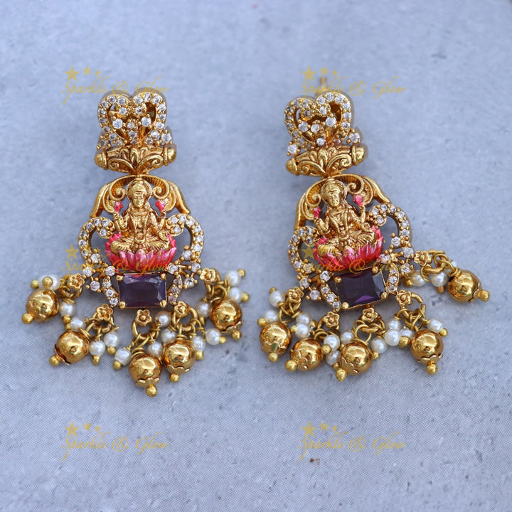 Meenakari Temple Pendant - Elegant Wedding Jewelry