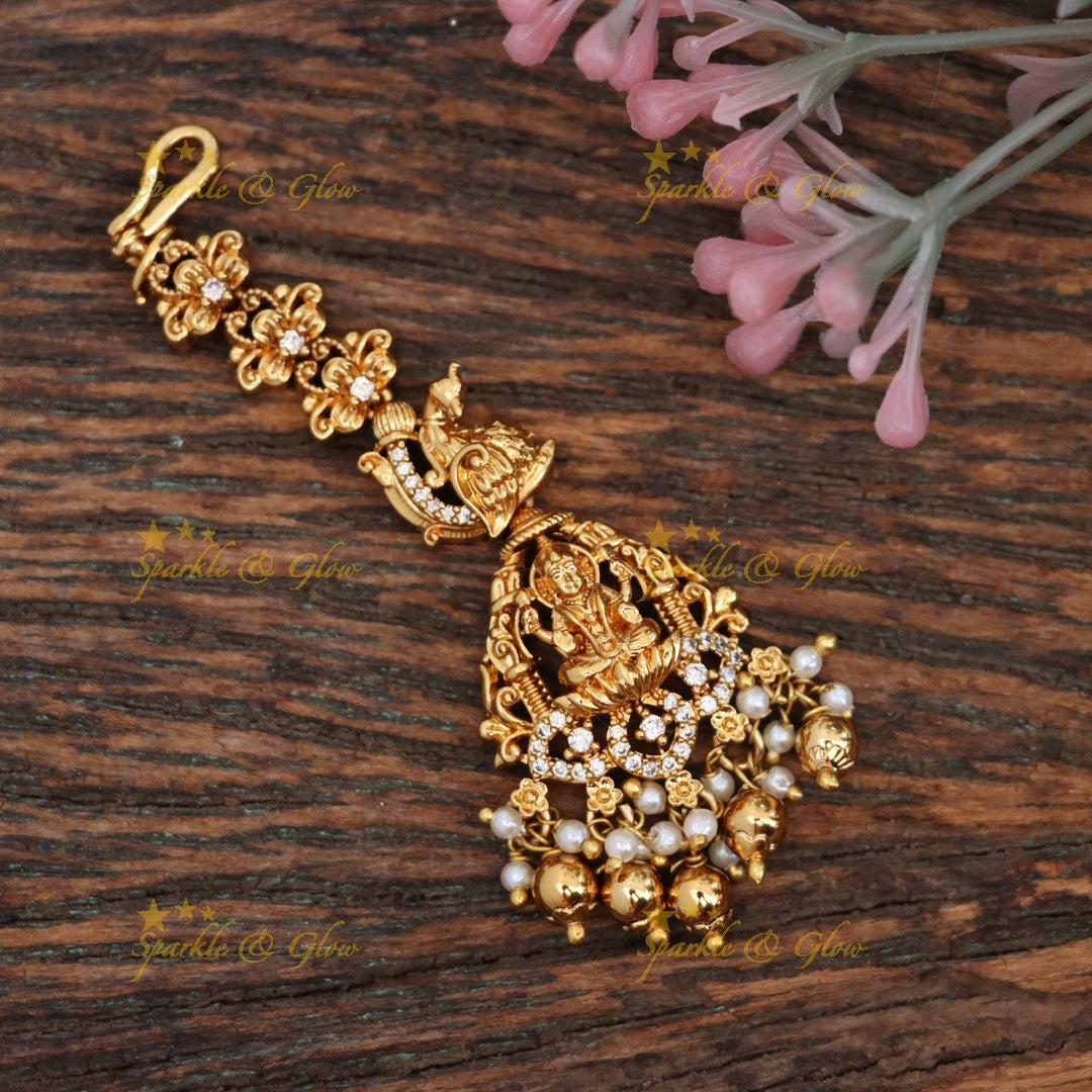 Exquisite Gold Temple Maangtikka for Weddings