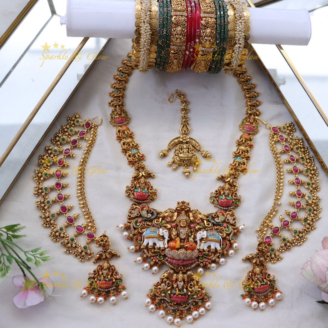 Exquisite Lakshmi Peacock Bridal Jewellery Set Online