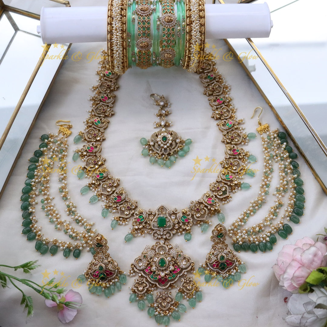Luxurious Lakshmi Temple Semi Bridal Jewellery Set
