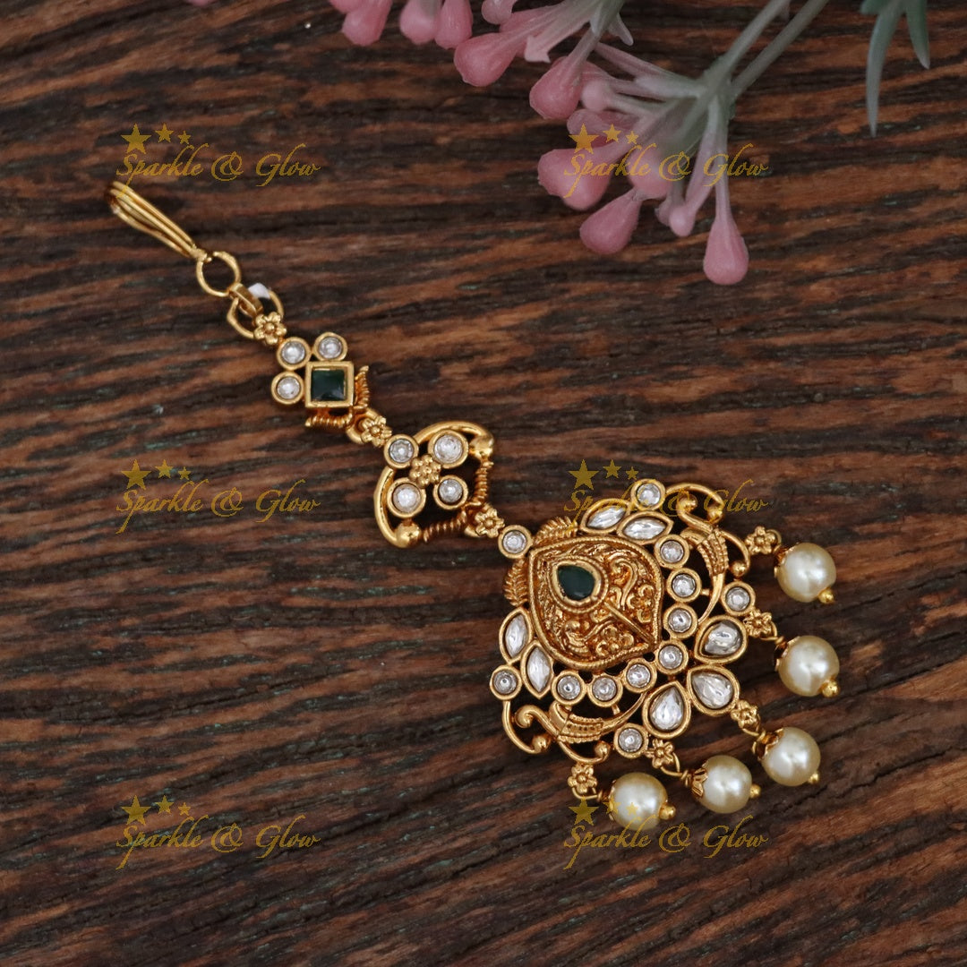 Stunning Festive Gold Plated Maang Tikka for Elegance