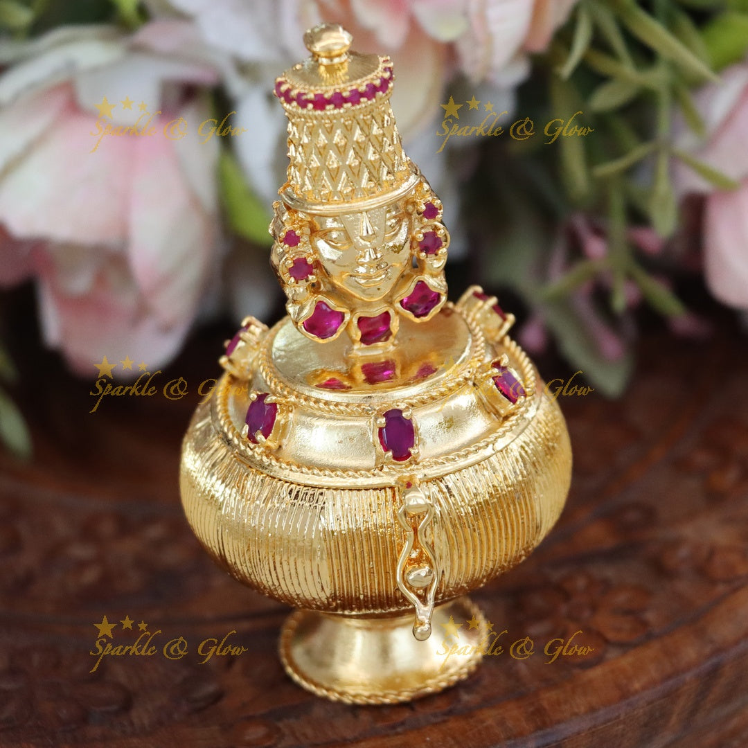 Temple Gold Kumkum Box for Festive Elegance | New Arrival