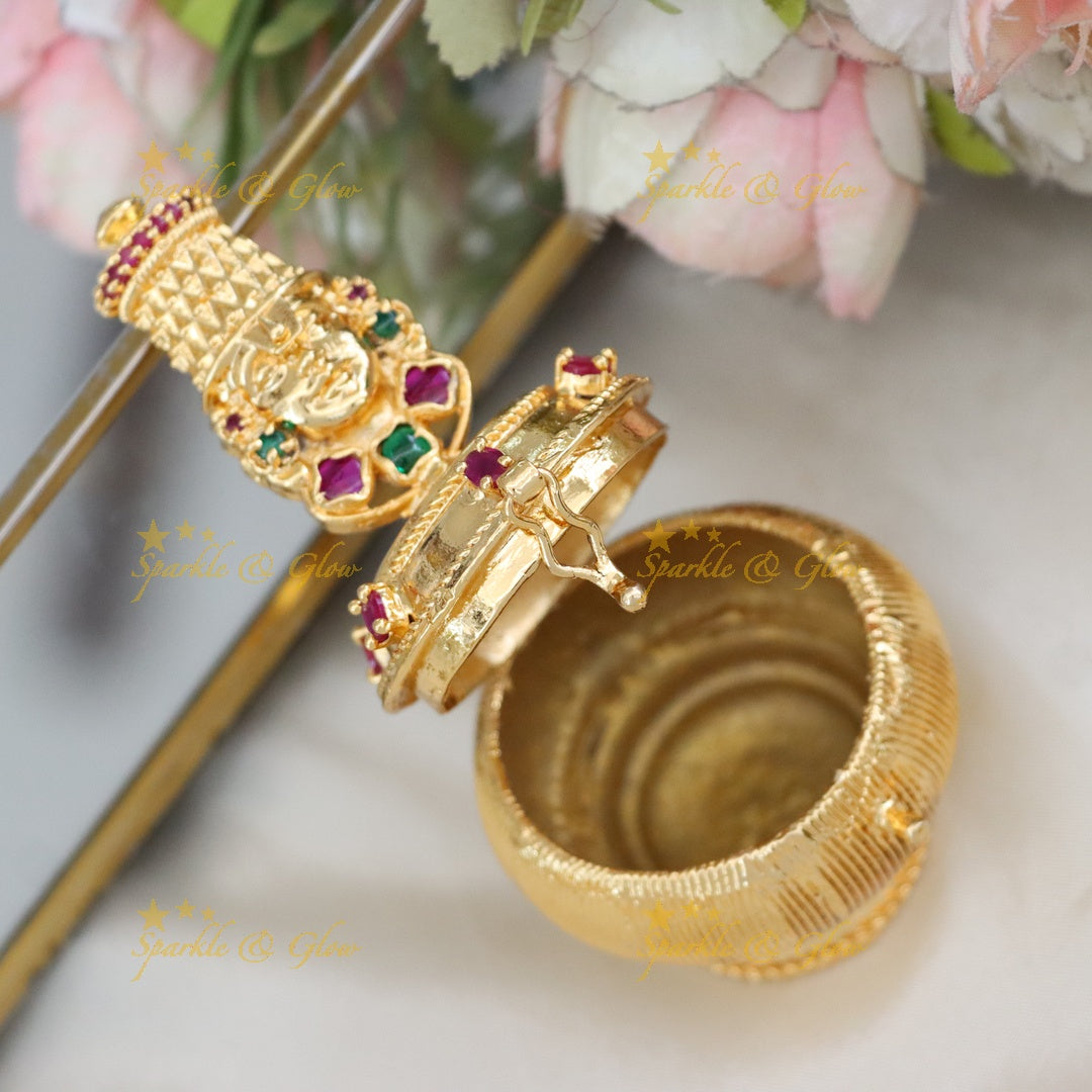 Temple Gold Kumkum Box for Festive Elegance | New Arrival