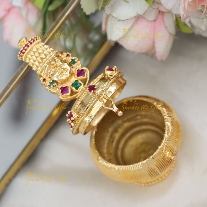 Temple Gold Kumkum Box for Festive Elegance | New Arrival