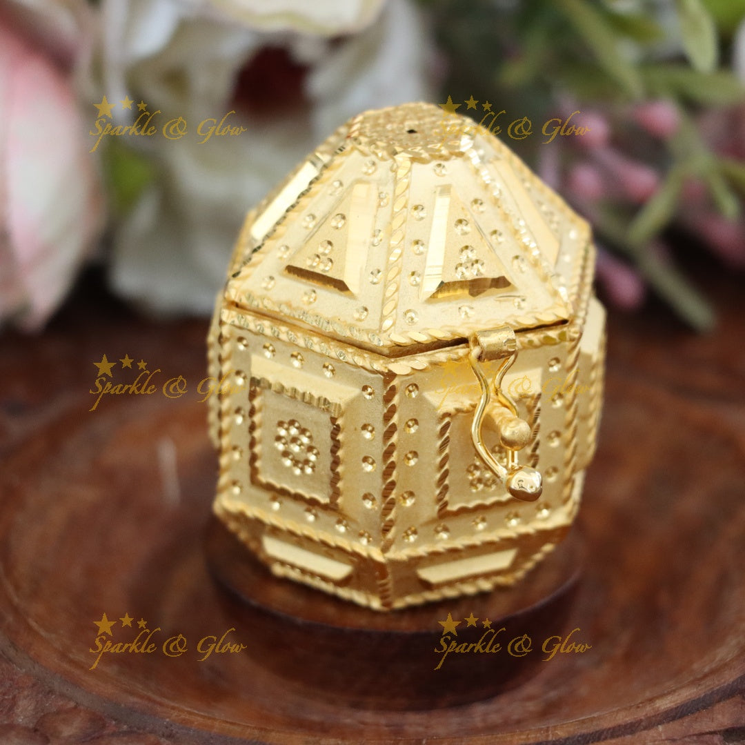 Celebrate with Festive Gold Kumkum Box