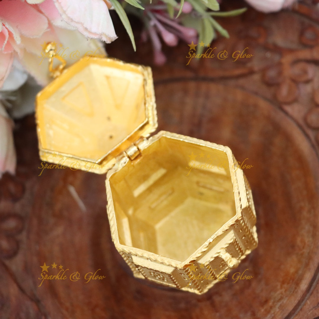 Celebrate with Festive Gold Kumkum Box