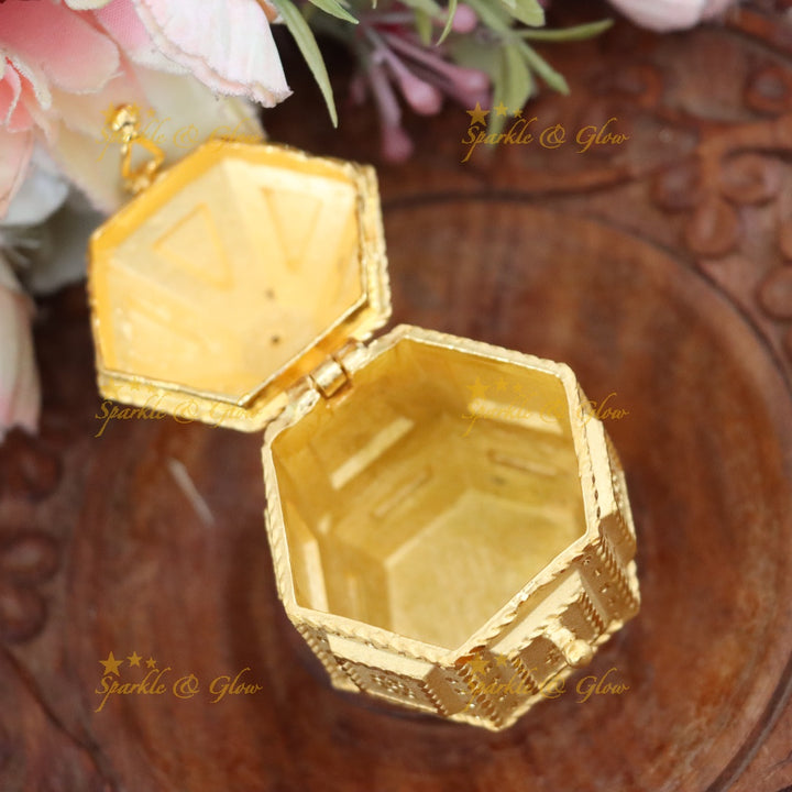Celebrate with Festive Gold Kumkum Box