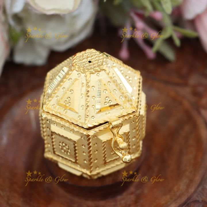 Celebrate with Festive Gold Kumkum Box