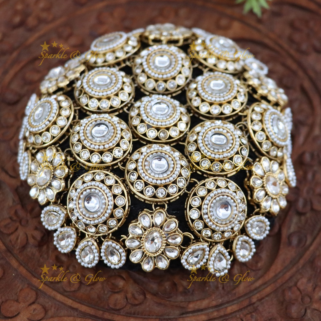 Gold-Plated Hair Bun Clip - Festive Hairstyle Accessory