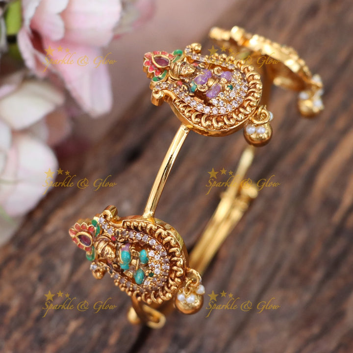 Exquisite Jadau Temple Armlet – Gold-Plated Elegance