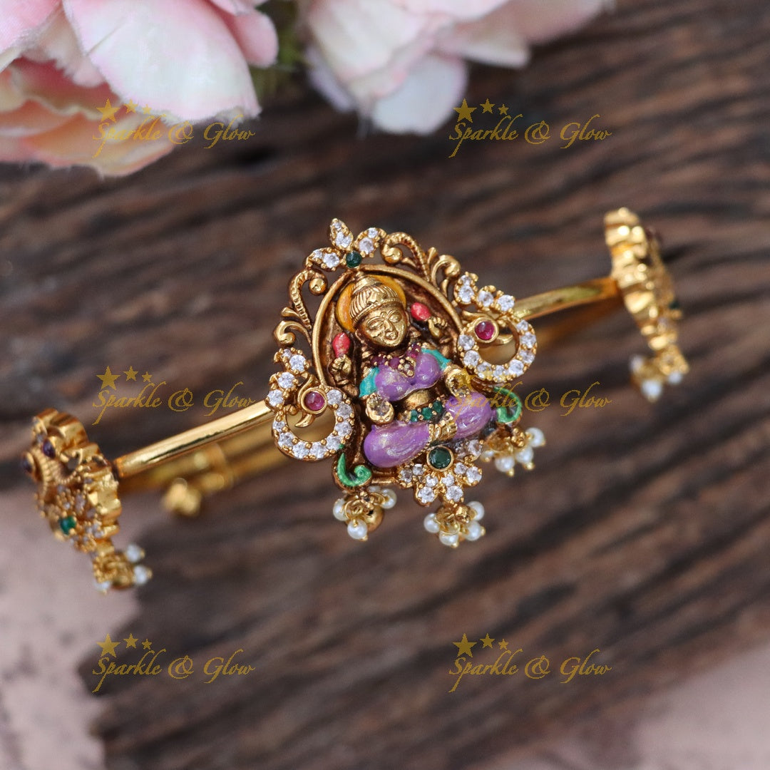 Exquisite Jadau Vanki Bracelet - Temple Jewellery