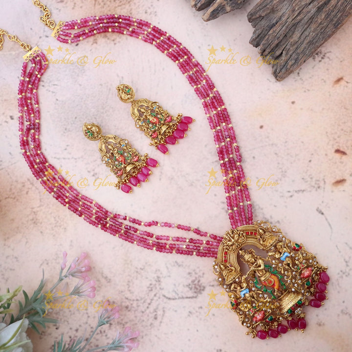 Exquisite Meenakari Temple Necklace Set – Sparkle & Glow