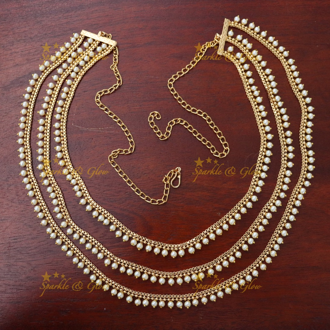 Elegant Gold & Pearl Hip Chain for Weddings & Festivities