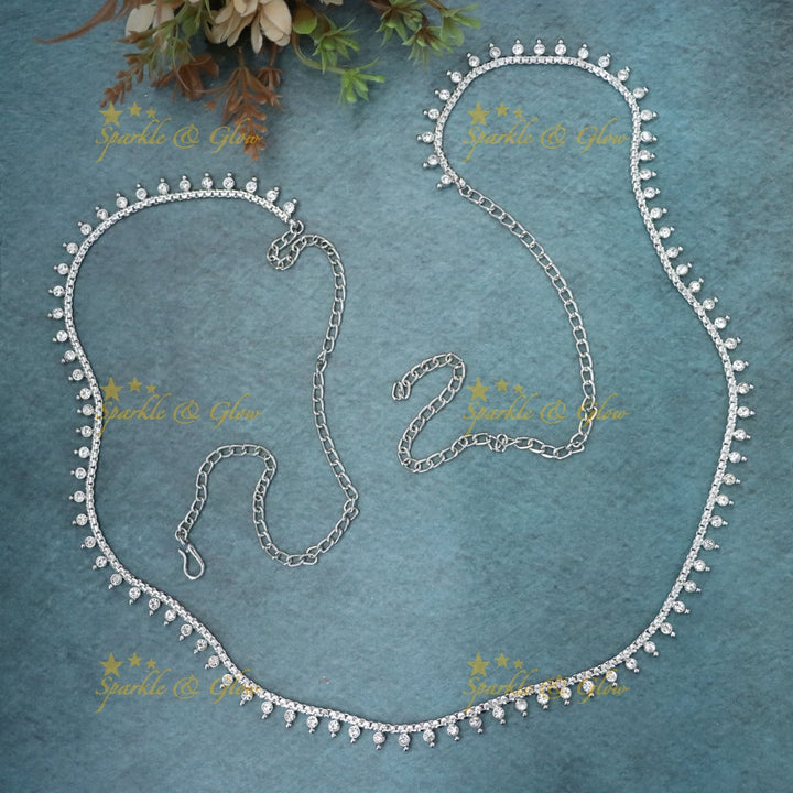 Elegant Silver Wedding Hip Chain - Sparkle & Glow