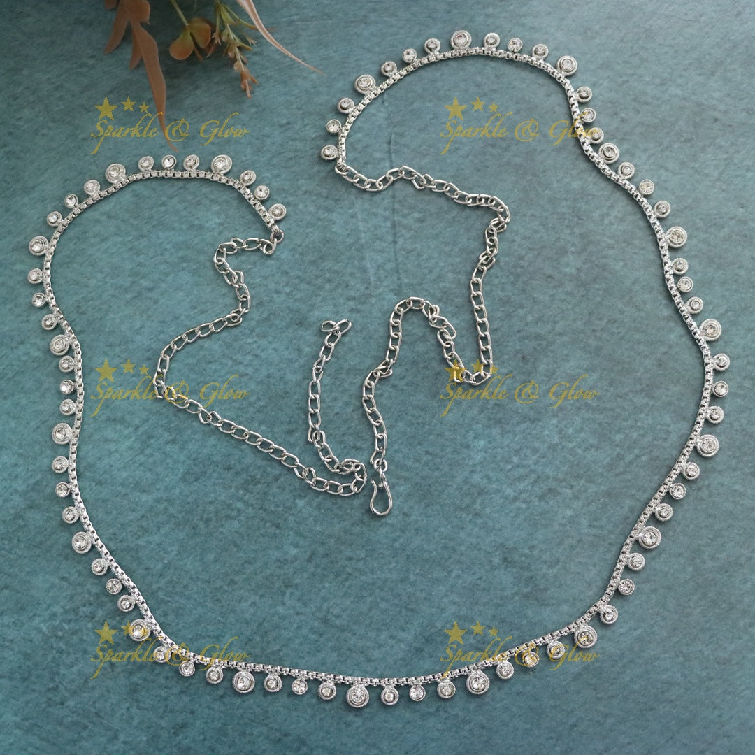 Elegant Silver Hip Chain - Perfect for Weddings & Festivals