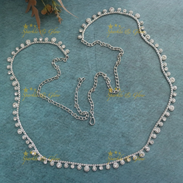 Elegant Silver Hip Chain - Perfect for Weddings & Festivals