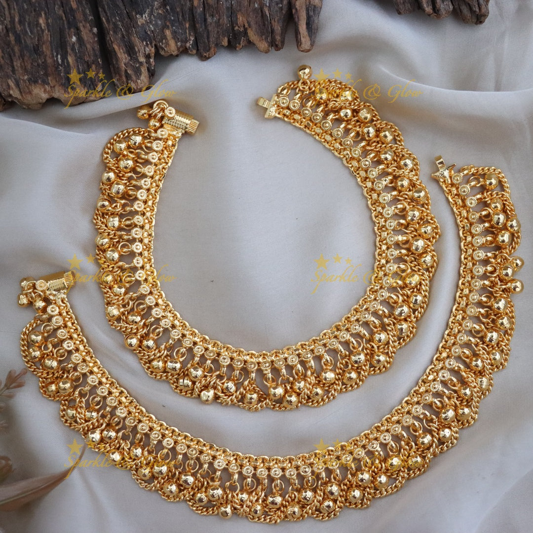 Exquisite Gold-Alike Wedding Anklets for Festive Elegance
