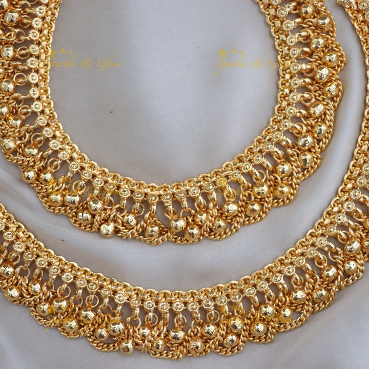 Exquisite Gold-Alike Wedding Anklets for Festive Elegance