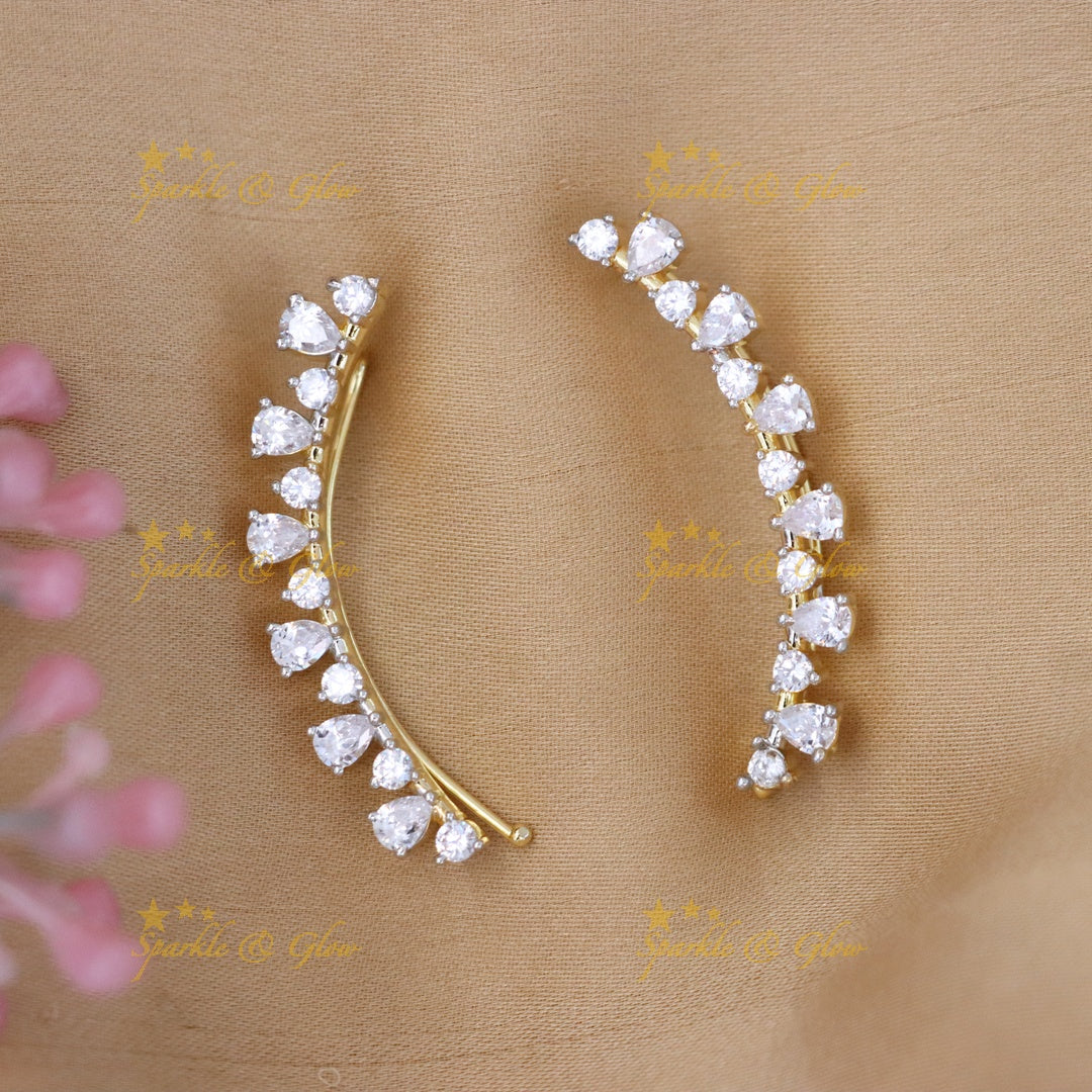 Glamorous Gold-Plated Earcuffs for Weddings & Festivities