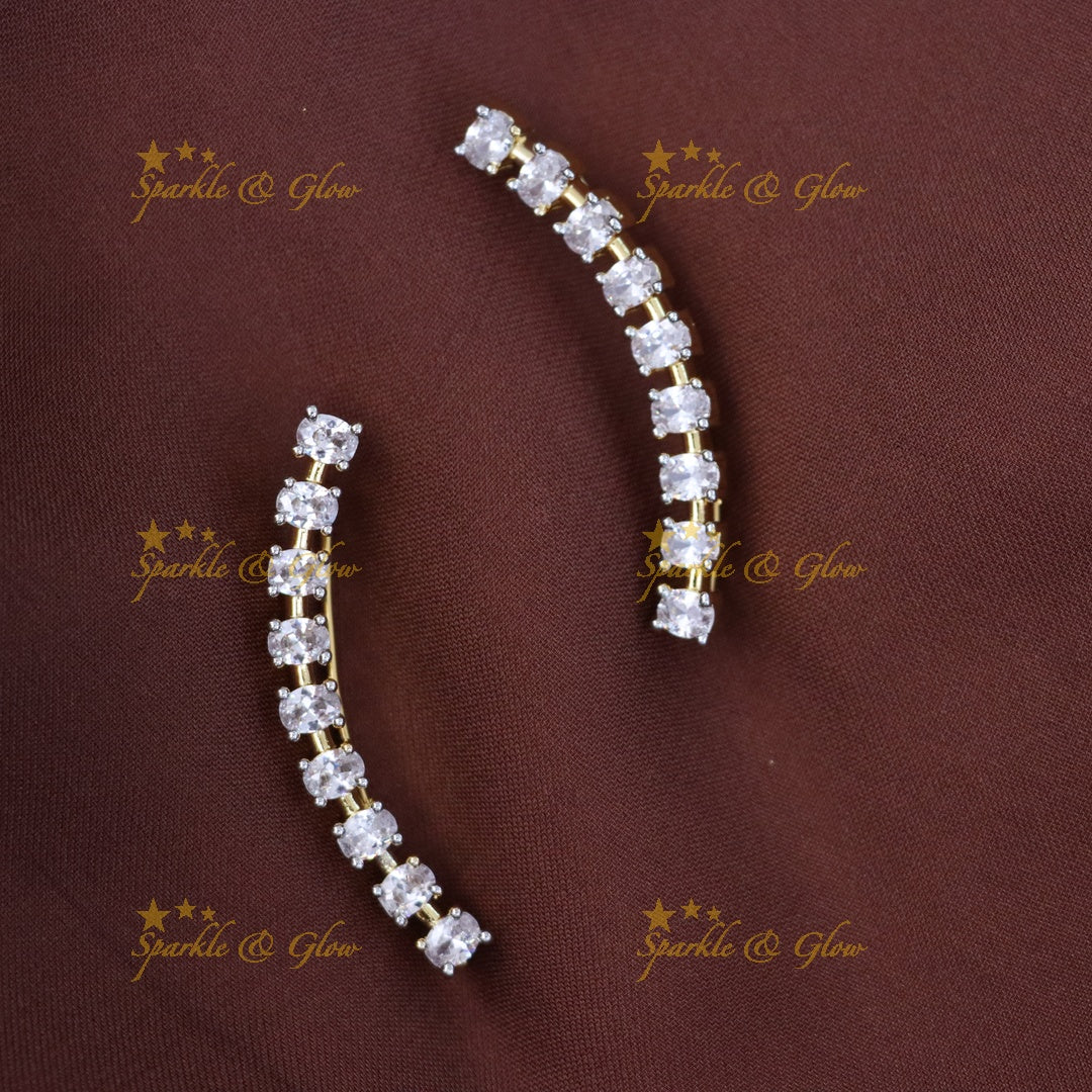 Exquisite Gold-Plated Crystal Earcuffs for Celebrations
