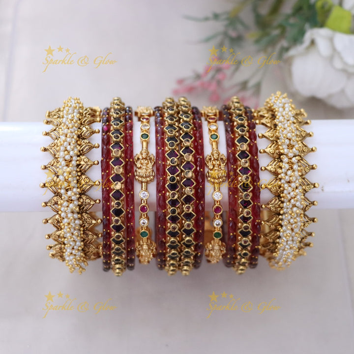 Exquisite Gold & Pearl Bangle Set for Every Occasion