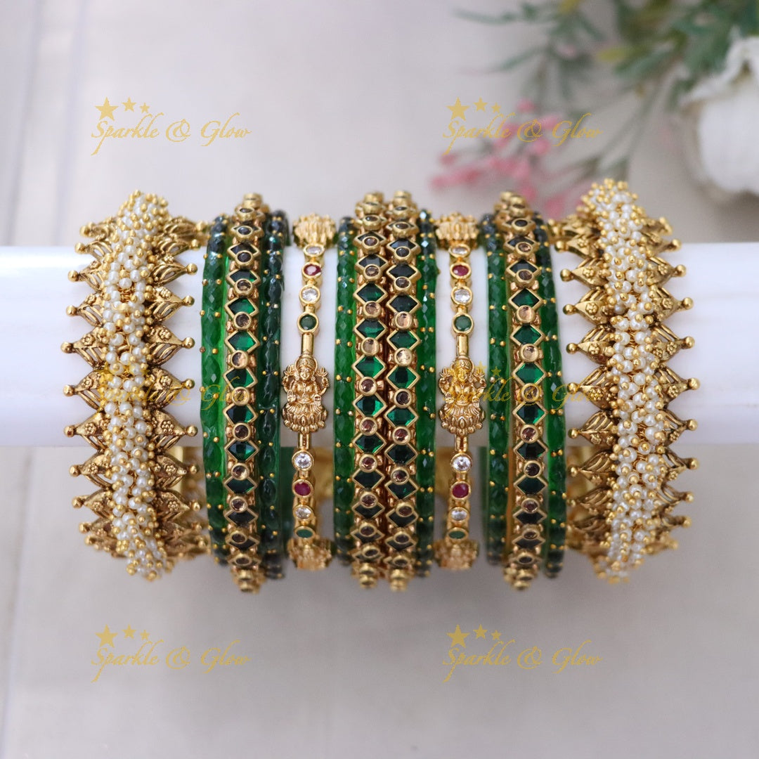Exquisite Gold & Pearl Bangle Set for Every Occasion