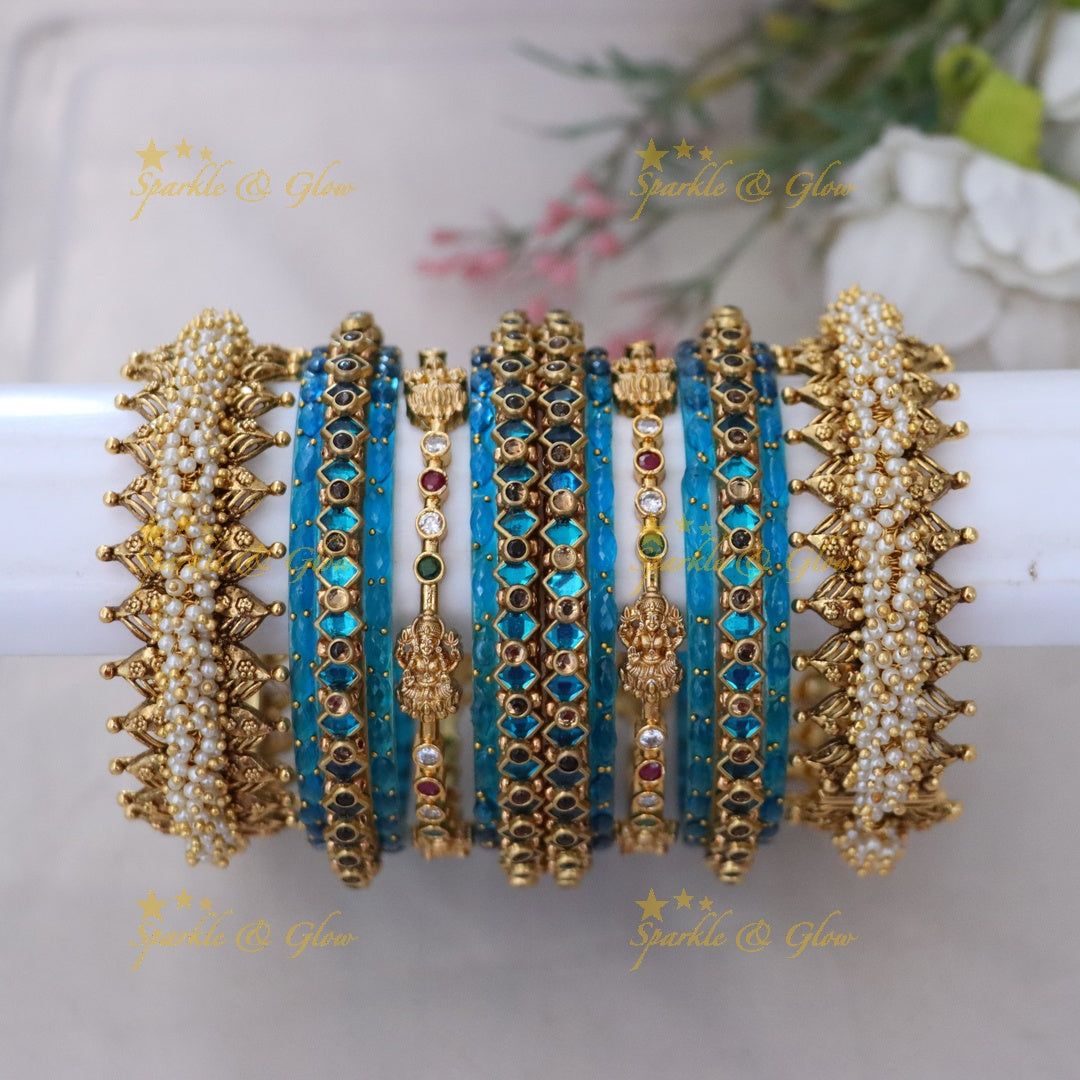 Exquisite Gold & Pearl Bangle Set for Every Occasion